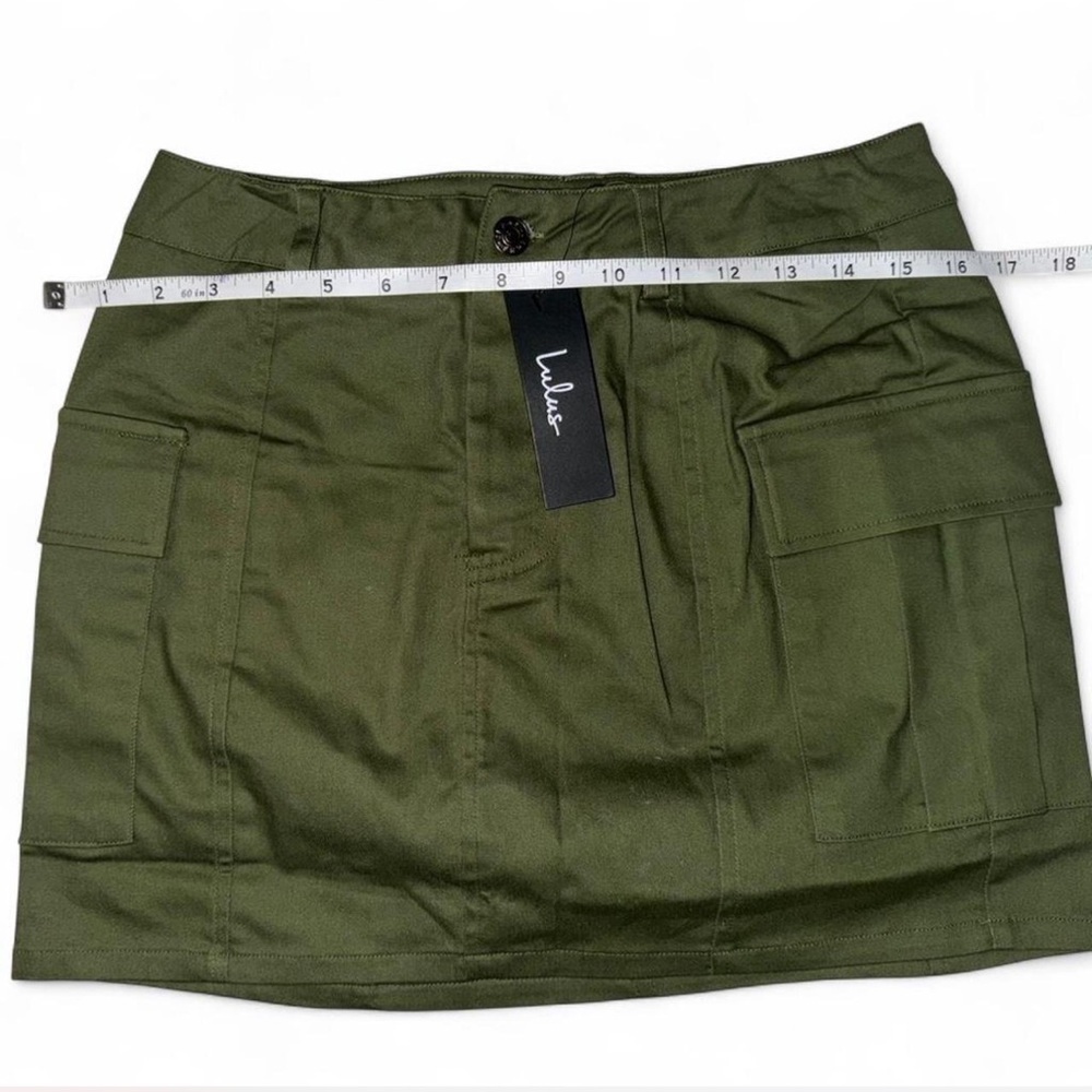 NWT Trendsetting Aura Olive Green Cargo Mini Skirt Size Small - Picture 7 of 7